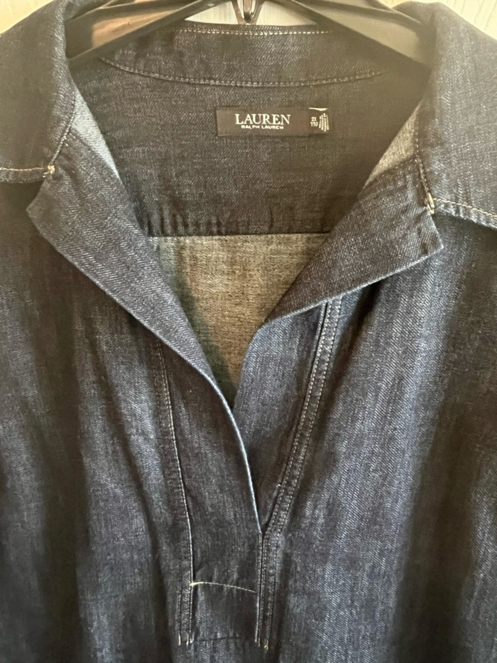 GUC Women’s Dark Wash Ralph Lauren Denim Short-Sleeve Shirt Dress size 2X - Picture 3 of 6